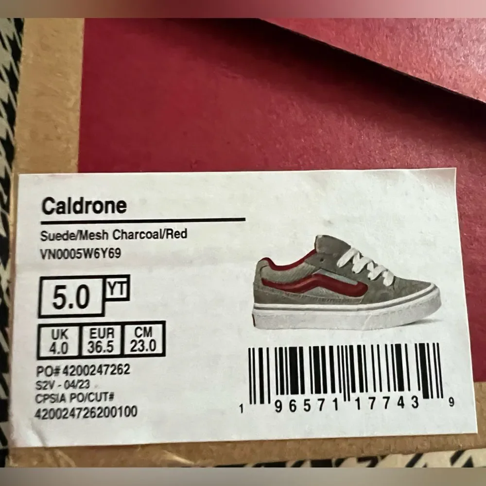 Vans Kids Sneakers Red and Gray